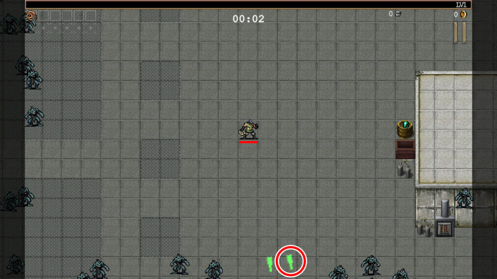 天の川の地図の場所を指し示す緑の矢印