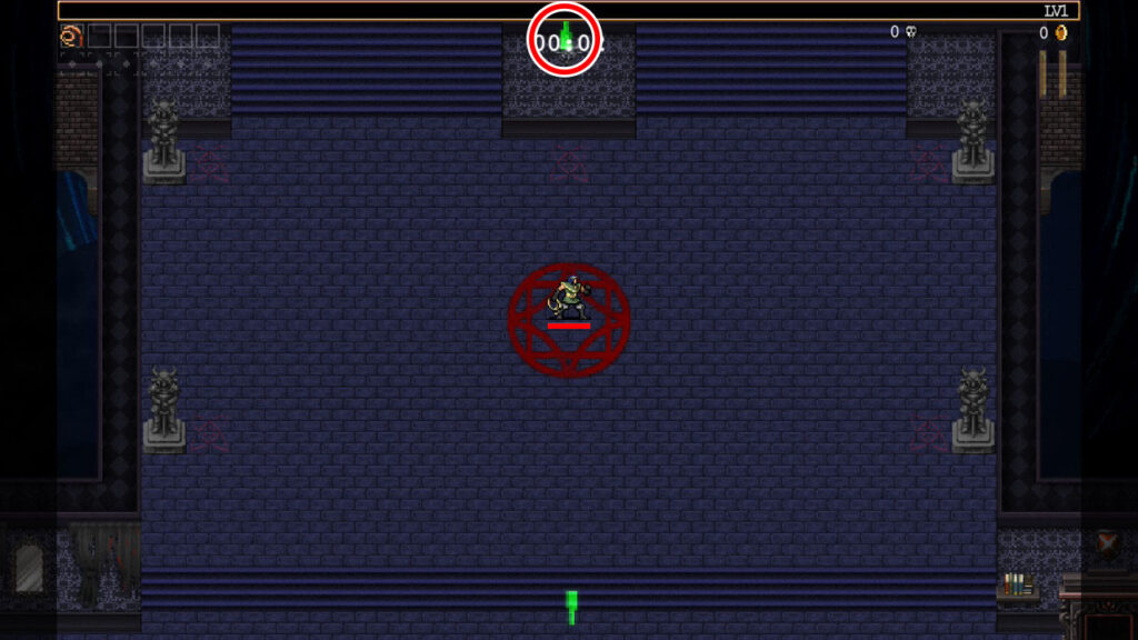 数奇のカードの位置を指し示す緑の矢印