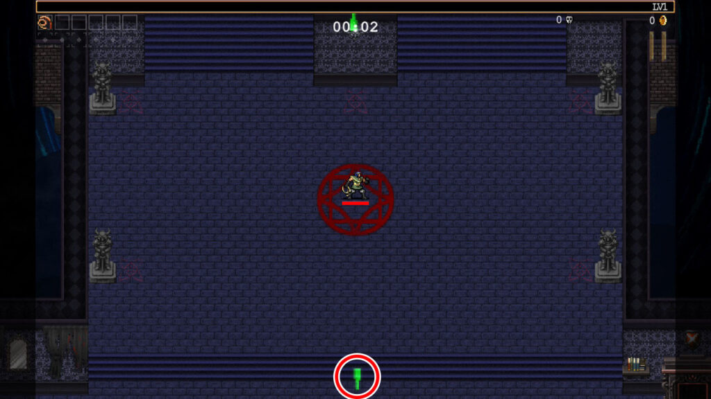 魔女の涙の場所を指し示す緑の矢印