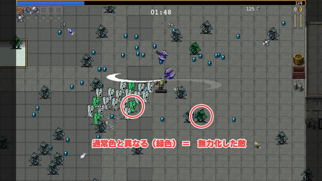 牙抜きによって無力化した敵