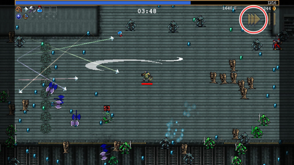 真ん中に時計が付いたローストチキンがあればゲームスピードを変更できる